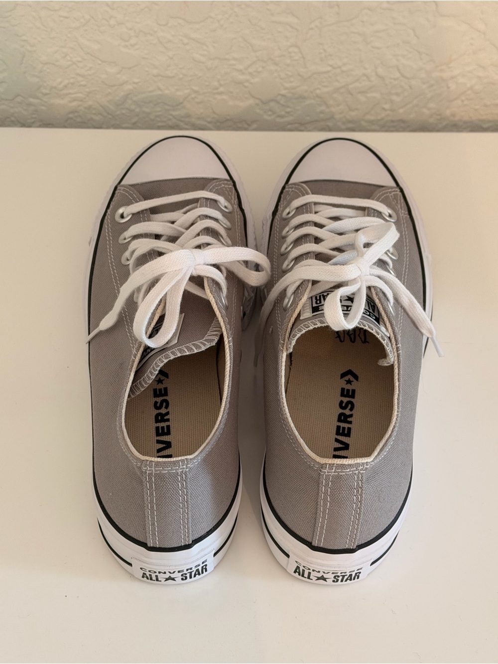 Converse Low-Top Sneakers in Gray and White - Picture 3 of 6